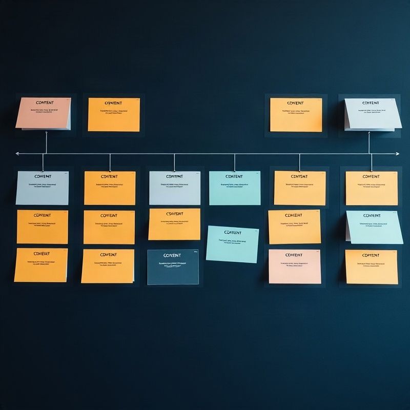Overhead flat-lay of a systematic content planning board